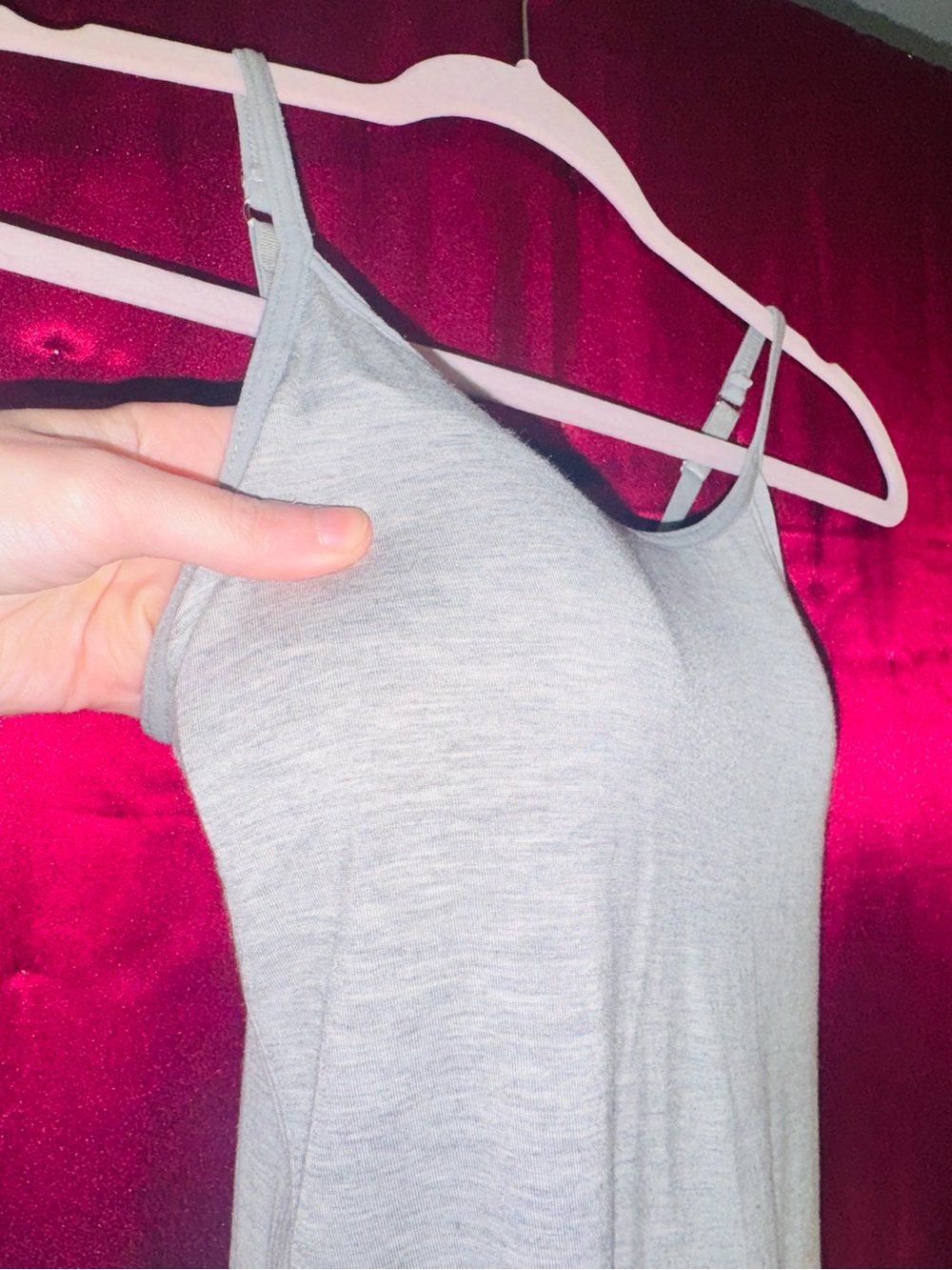 👑 Size XLarge Padded Classic Gray Women's Cami Tank Top - Lightweight Comfort